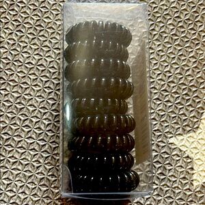 Black Spiral Hair Ties 9 Small Pieces  NEW